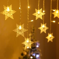 christmas fairy string lights led snowflake curtain lamp for wedding new year festival hallowe party garden patio decoration