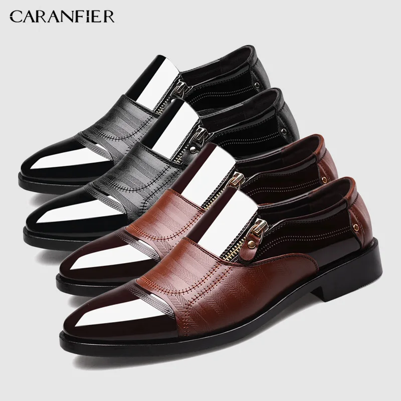 CARANFIER/2 пары итальянских черных официальных туфель; мужские лоферы; свадебные модельные туфли; Туфли-оксфорды из лакированной кожи; мужские кожаные туфли