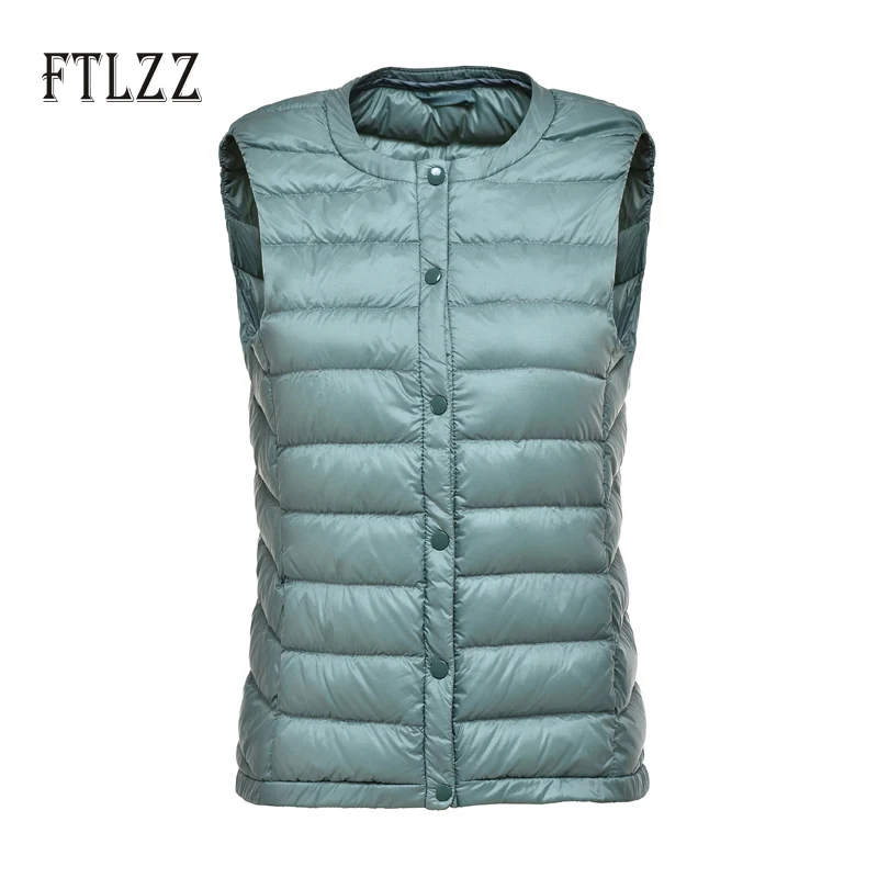 

Autumn Winter White Duck Down Jacket Women Ultra Light Duck Down Parkas Female Casua Warm Sleeveless Vest Waistcoat