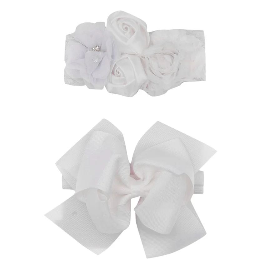 Повязка на голову с бантом для маленьких девочек комплект из 2 предметов