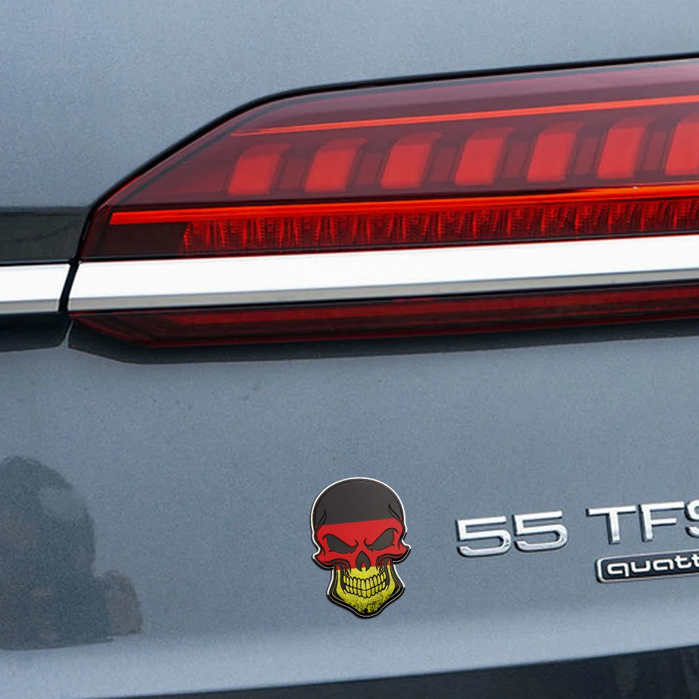 Автомобильный значок с черепом 3D алюминиевый флаг Великобритании США Франции