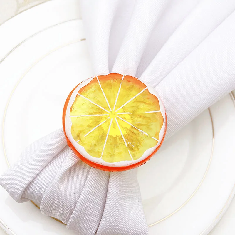 Дешево 24/за штуку Бесплатная доставка Новый Lemon ломтик отель салфетка для посуды пряжка кольца для салфеток фрукты рот полотенце кольцо оптовая пр...