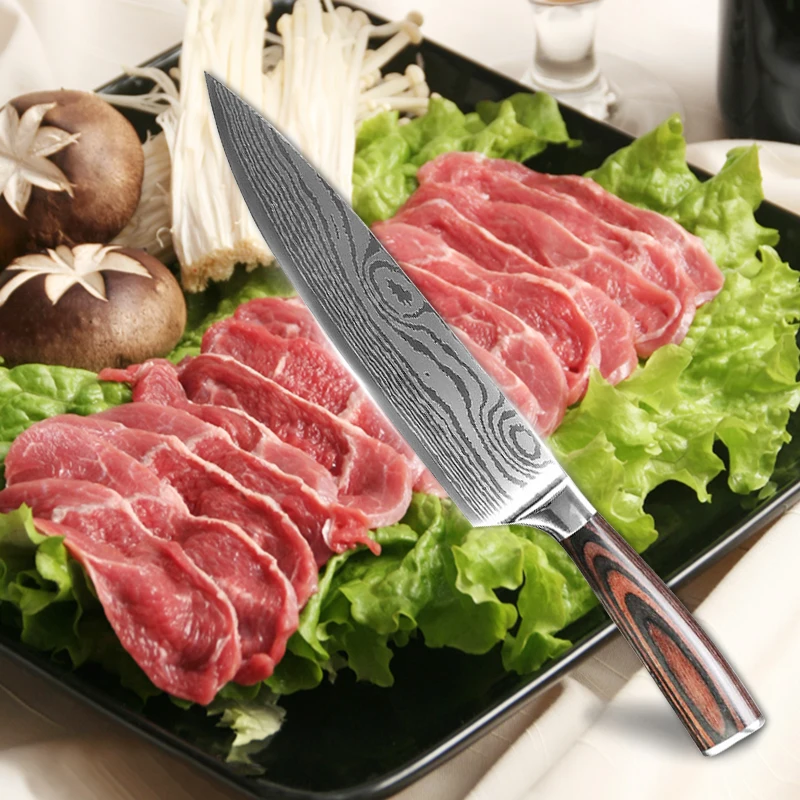 Набор кухонных ножей из нержавеющей стали 440C японский шеф повар сантоку с