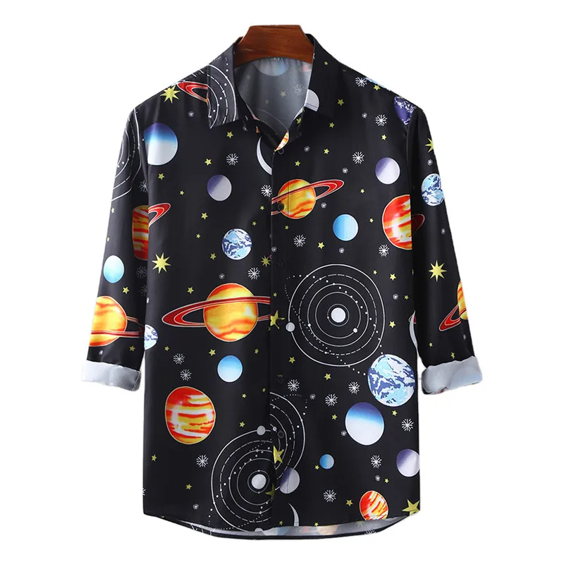 

Мужская Повседневная рубашка на пуговицах, с длинным рукавом