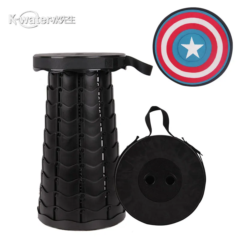 Barato Taburete Plegable Portátil Para Exteriores, Bolsillo Retráctil Para Acampada, Accesorios De Pesca, Sillas De Plástico Plegables Pequeñas