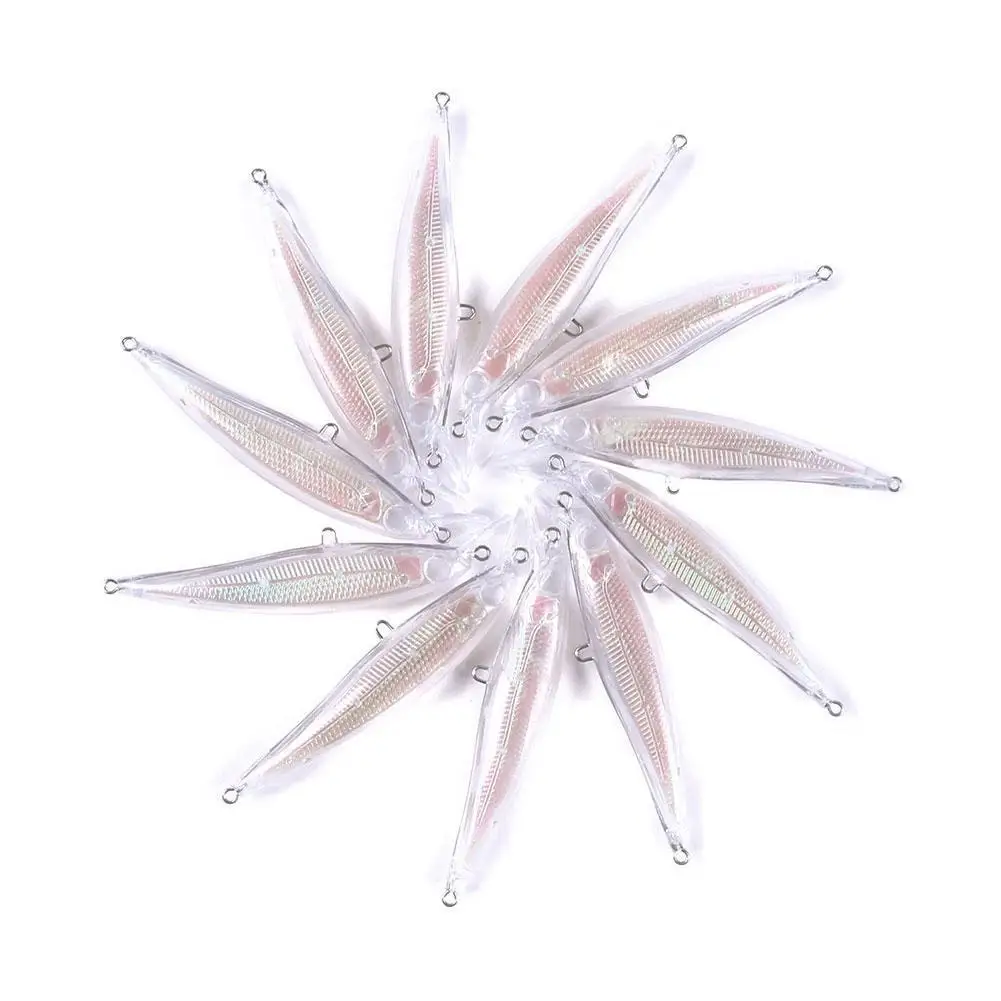 

5 Packs Of Transparent Blank Fake Bait Embryo Body Plastic Fishing Mino Fake Bait Hard Bait Bait Bait Bionic Bait Luya J9T7