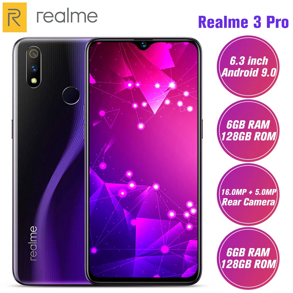 6 ГБ ОЗУ 128 Гб ПЗУ Realme 3 Pro 4G смартфон дюймов Android 9 0 Восьмиядерный процессор Snapdragon 710