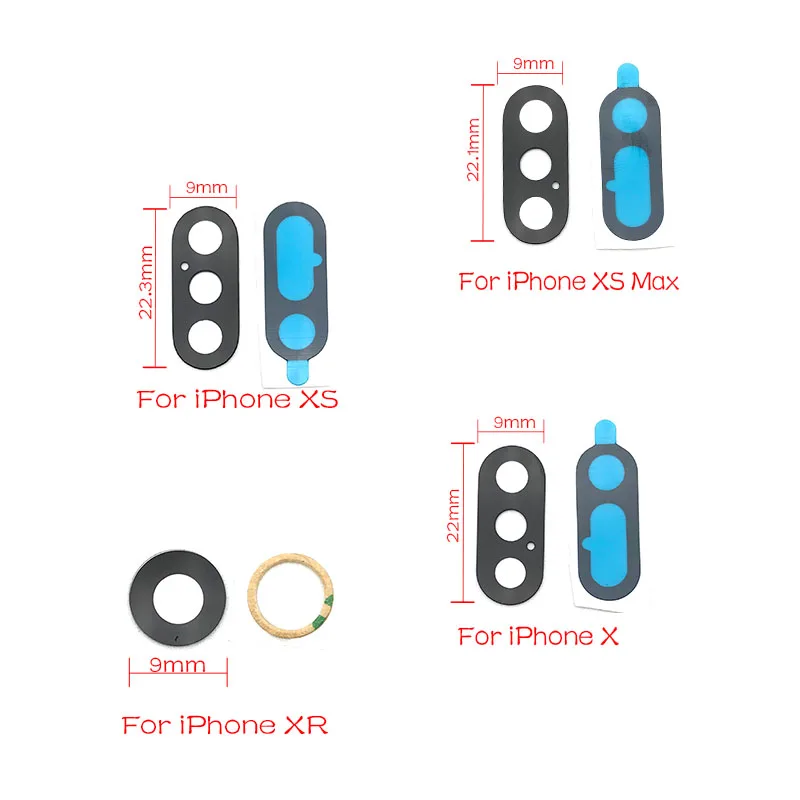 2 шт. стекло для задней камеры Iphone 6 7 8 Plus X XR XS 11 12 Pro Max | Мобильные телефоны и