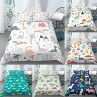 3d dinosaur bedding set print home living cartoon 23pcs comfortable bed linens pillowcase euusau size kids duvet cover