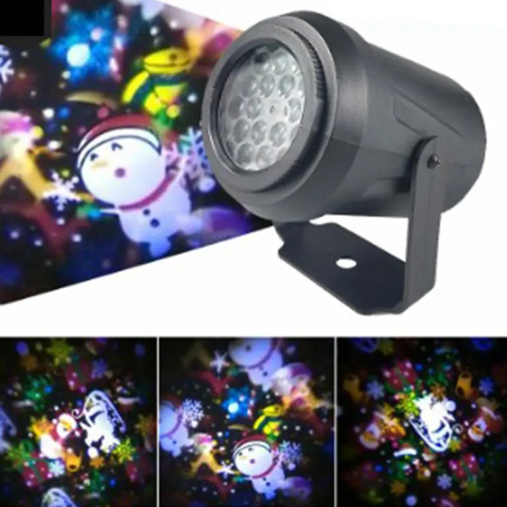 

Рождественский лазерный проектор для внутреннего и наружного освещения, 16 узоров для рождества, Нового года, сцены, дискотеки, декор для дом...