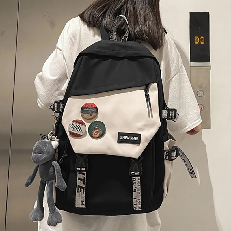 

Korean High Quality Nylon Printing Backpacks for Women 2021 Teenage College Wind Women School Bag High Student Bag Sac à Dos