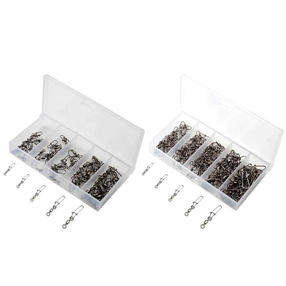 

50/100pcs Stainless Steel Fishing Connector Pin Rolling Swivel Snap Fishhook Interlock Pin Outdoor Fishing Tool