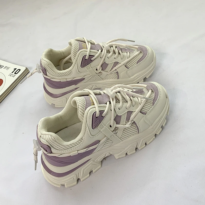 

Women's Sneakers Comfortable and Breathable Sneakers Thick-soled Sneakers Women's Shoes Casual Women's White Mesh Women's Shoes