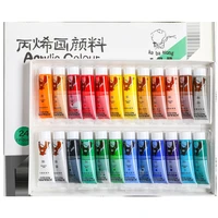 3624color acrylic paint set beginner drawing brushes watercolor paints diy pebble hand painted wall painting boxed artist kits