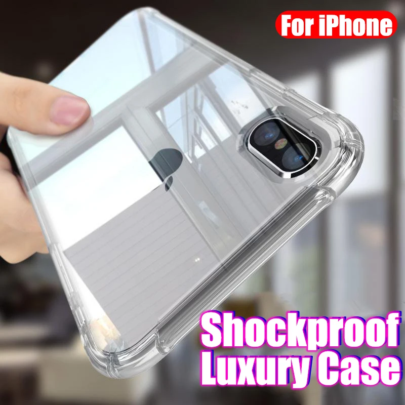 Роскошный противоударный силиконовый чехол для телефона iPhone 11 X XS XR Max 8 6 6s 7 Plus 5 5S Se