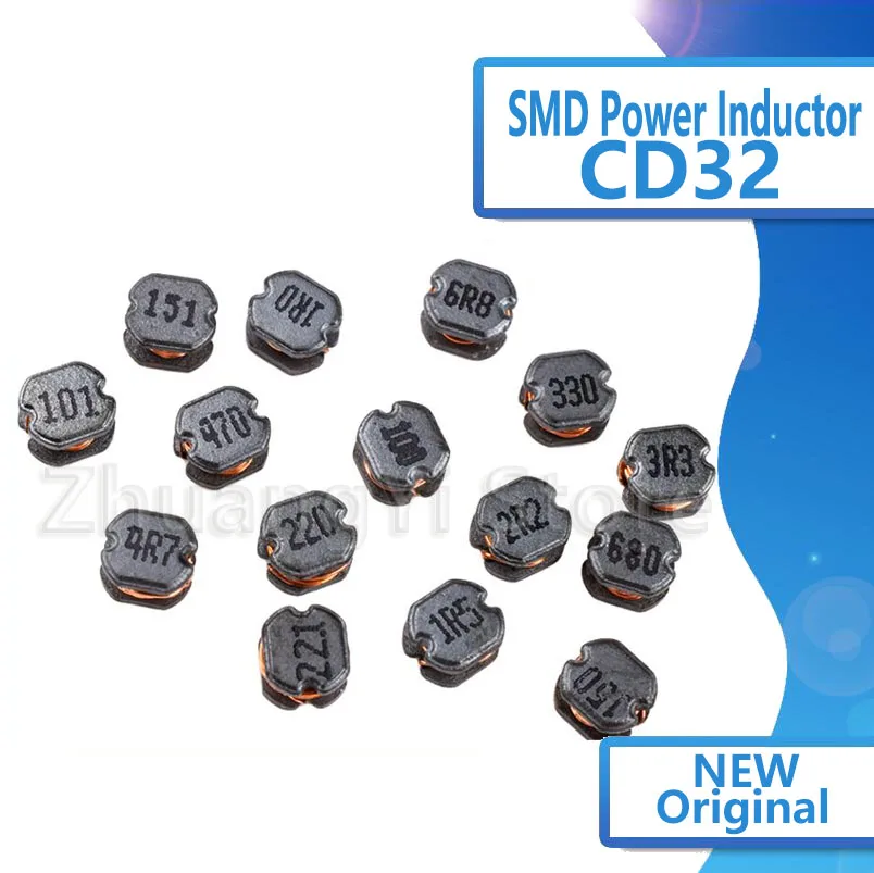 

50 шт./лот индуктор питания SMD CD32 1UH 1.5UH 2.2UH 3.3UH 4.7UH 6.8UH 10UH 15UH 22UH 47UH 68UH 100UH 150UH 220UH 3,5*3,2 MM