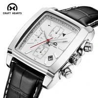craft hearts brand mens watch multi function sports leather creative rectangular men watches luminous reloj hombre clock 2020