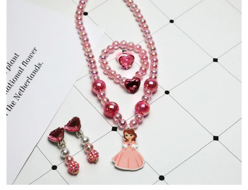 5 шт./лот девушки Elza одеваются аксессуары ожерелье кольцо серьги браслет Дети