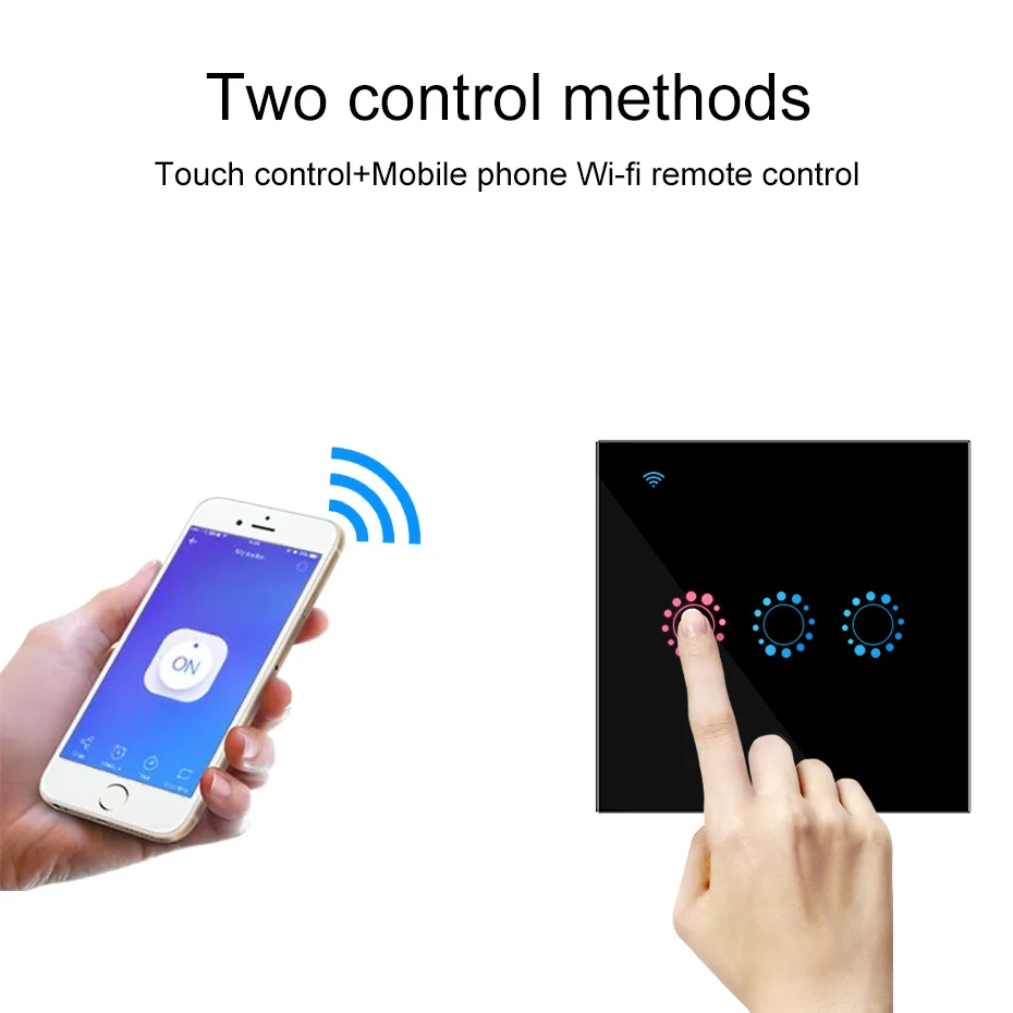 Смарт выключатель настенный сенсорный с поддержкой Wi Fi 2/3 клавиш|Выключатели| |