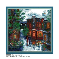 rain landscape picture embroidery crafts cross stitch kit count 11ct 14ct thread embroidery kit bedroom living room decoration