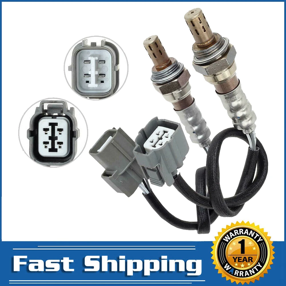 Датчик кислорода O2 2 шт., вверх и вниз, спереди и сзади для двигателя Honda Civic 2001, 2002, 2003, 2004, 2005, 1,7 л, D17A7, 4 провода