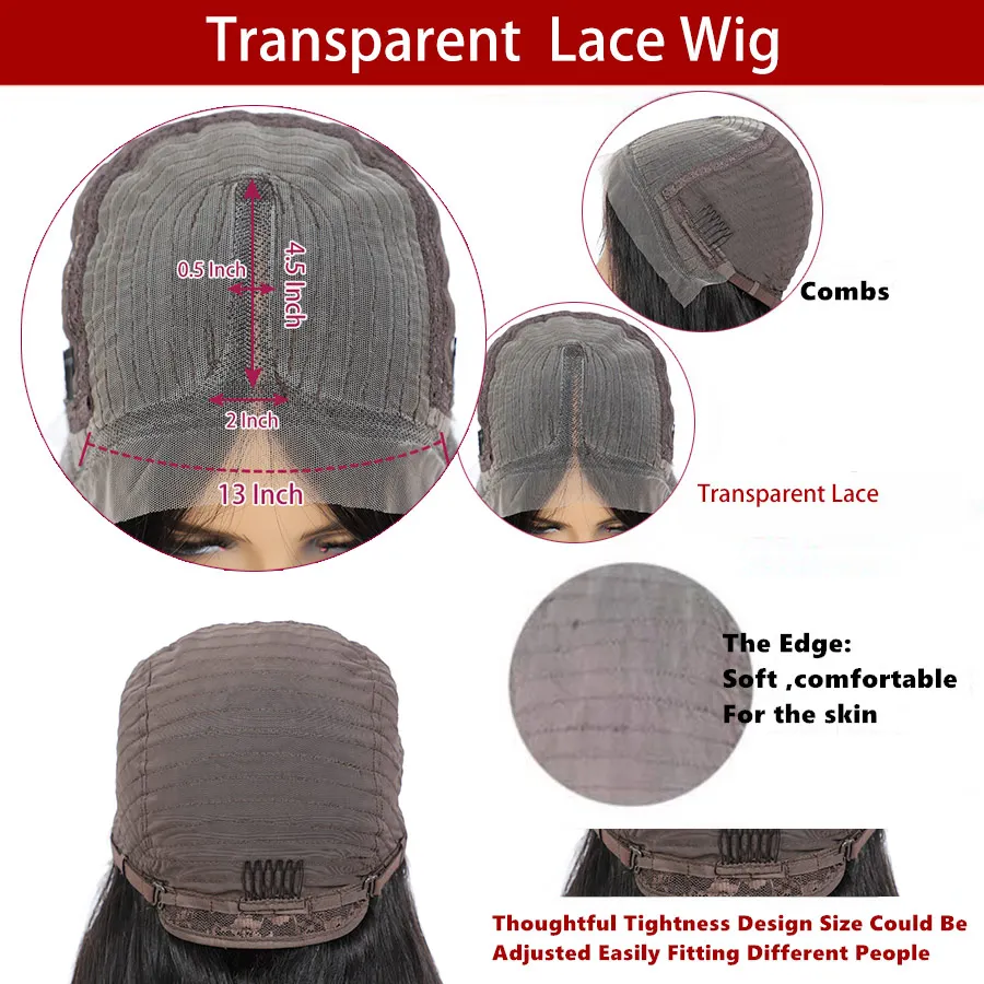 

Cheap 180 Density Bone Straight Vietnam Human Hair Wig Middle Part Straight Human Hair Wigs Transparent Lace 28 Inch T Part Wigs