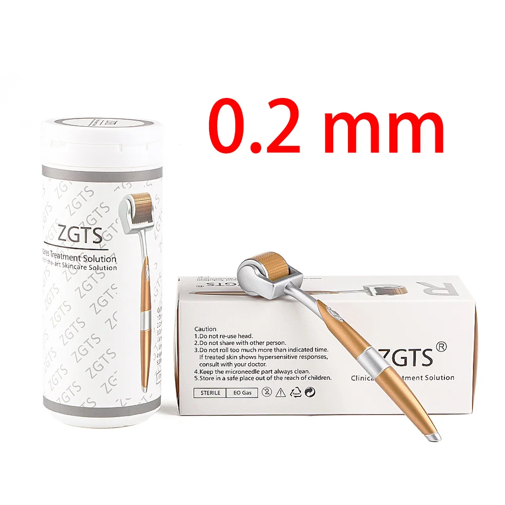 0.2mm Профессиональное оборудование для красоты, титановый ролик ZGTS Derma 0,2/0,25 мм 192 игл для ухода за лицом и лечения выпадения волос - Цвет: 0.2mm