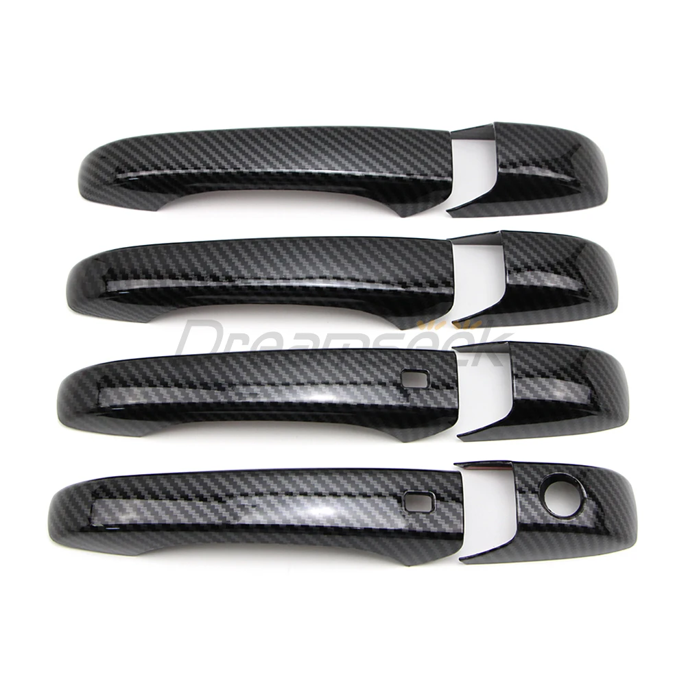 

Car Door Handle Cover for Jeep Patriot Compass / Dodge Caliber 2007 2008 2009 2010 2011 2012 Carbon Fiber Style w/ Smart Keyhole