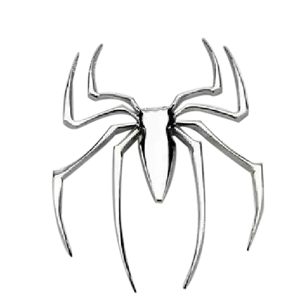 Металлические хромированные наклейки в форме паука серебро 2020 пробы|Наклейки на