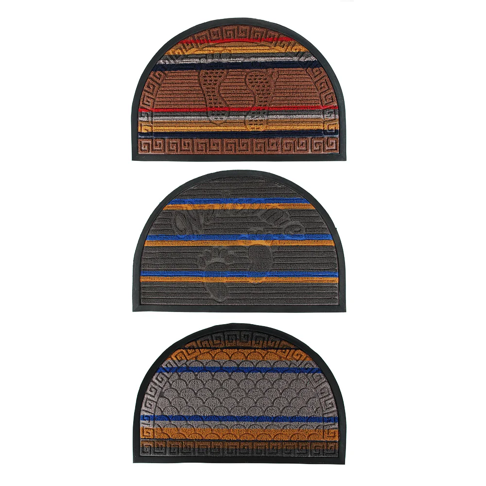 VETTA Коврик придверный ворсовый с резиновой каймой полукруг | Дом и сад