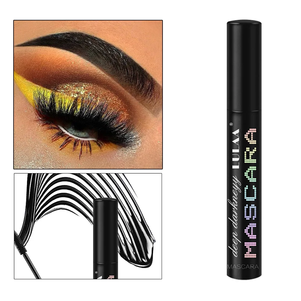 8 мл 4D шелковое волокно Тушь для ресниц тушь Длинные толстые щипцы завивки