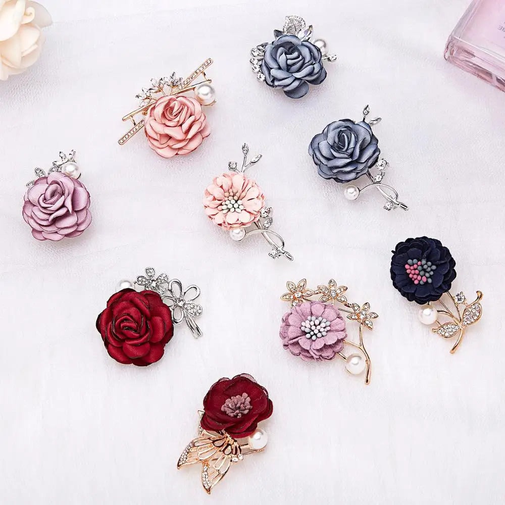 Rinhoo цветная тканевая Брошь булавка в виде цветка Корейская брошь Винтажная для