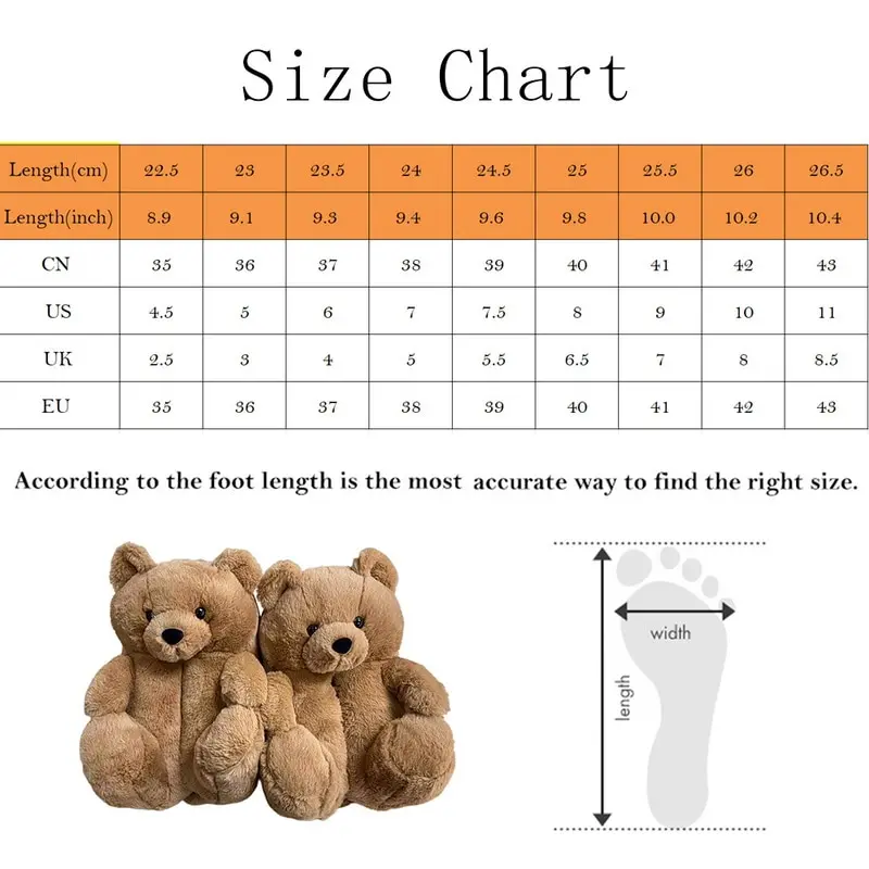 

Plush Bear House Slippers Women Home Indoor Soft Anti-slip Faux Fur Cute Fluffy home slippers Women Winter Warm Shoes