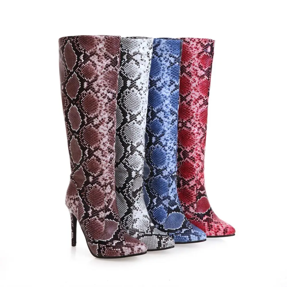 Женские сапоги с мехом AIWEIYi теплые зимние до колена высокие бедра пикантные на