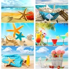 Алмазная 5D Вышивка сделай сам, картина с квадратными и круглыми стразами, вид на море, вышивка крестиком, для песчаного пляжа, домашний декор, ручной подарок