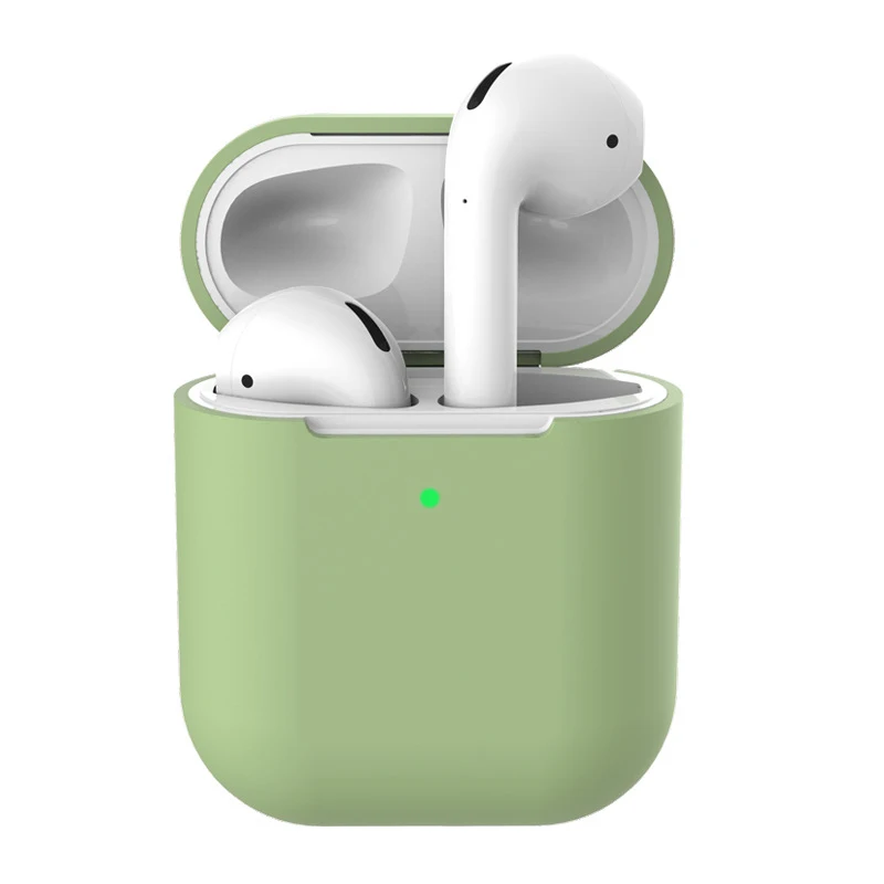 Matcha green Чехол для наушников Apple AirPods2 Мягкий силиконовый чехол беспроводной Bluetooth защитный чехол для наушников для Air Pods чехол - Цвет: Matcha green