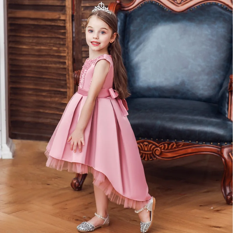 2019 Новое кружевное платье принцессы Детское с цветочной вышивкой для девочек