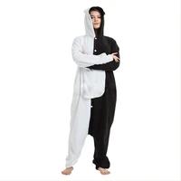 animal danganronpa cosplay pajamas monokuma kigurumi pajamas black white bear women adult cosplay suit sleepwear