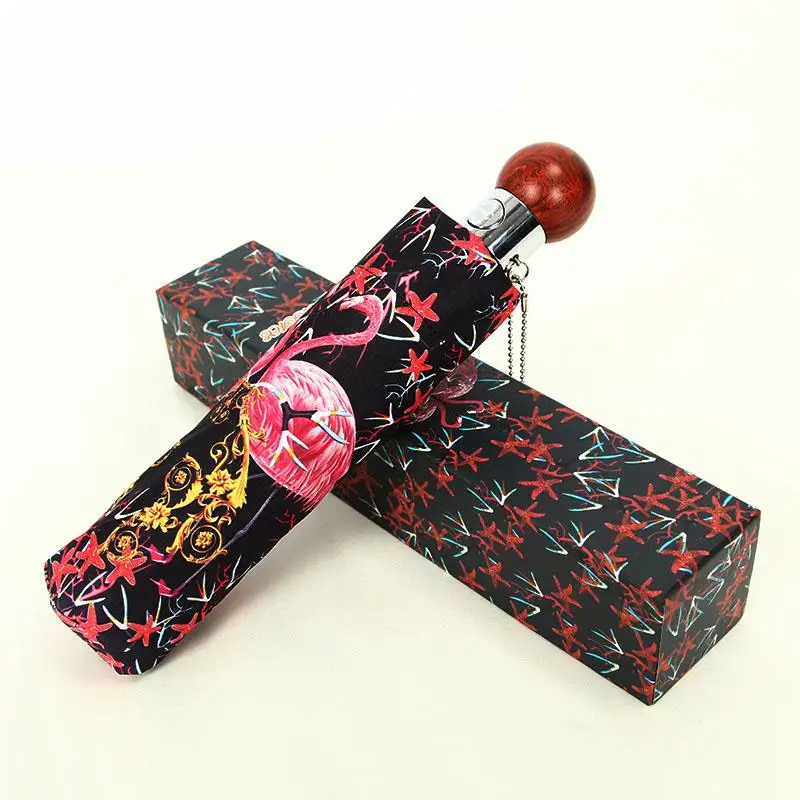 Ветрозащитный Автоматический Зонт от дождя 3 складывания роскошные большие