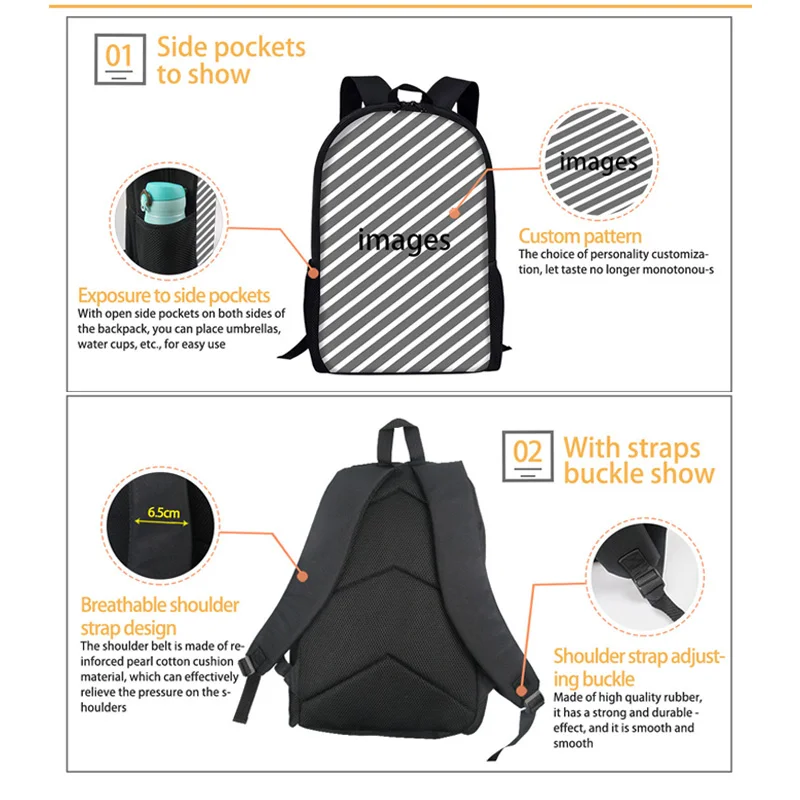 School Bag Children Halloween Gift Cute Cat Pet Hamster Print School Student Book Bag Kids Shoulder Backpack for Boy Girl