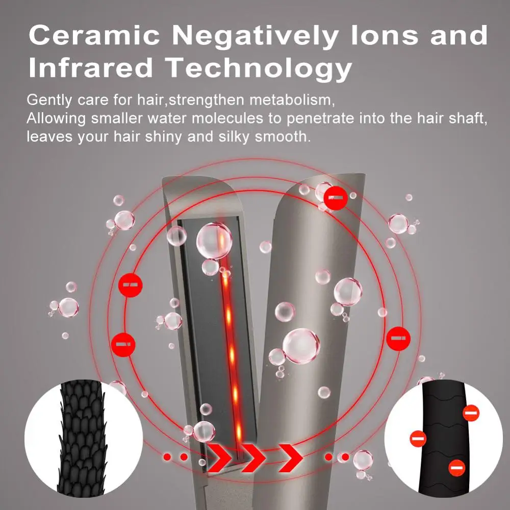 SURKER Профессиональный Выпрямитель для волос 2 в 1 бигуди отрицательные щипцы