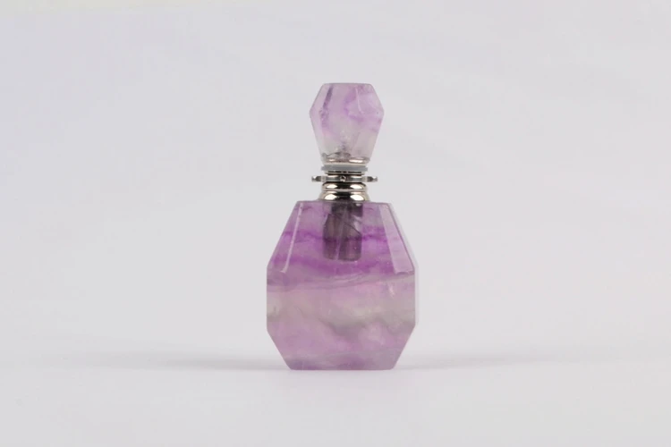 Rainbow Fluorite BOROSA multi-kind натуральный камень духи украшение с бутылочкой, 3 шт Серебряный Радужный флюорит аметисты духи Адаптер для установки на бутылку WX1197 - Окраска металла: Rainbow Fluorite
