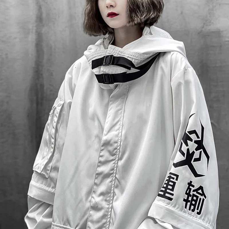 Куртка Techwear Мужская/Женская со съемным капюшоном повседневное пальто в стиле