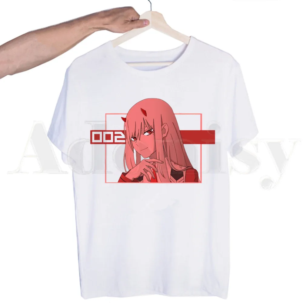 Футболка Zero TWO Darling In The Franxx Anime 02 Harajuku с коротким рукавом Мужская футболка принтом