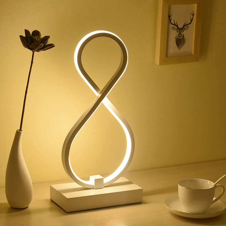 Простая настольная лампа в форме спирали офисный бар ночной Светильник