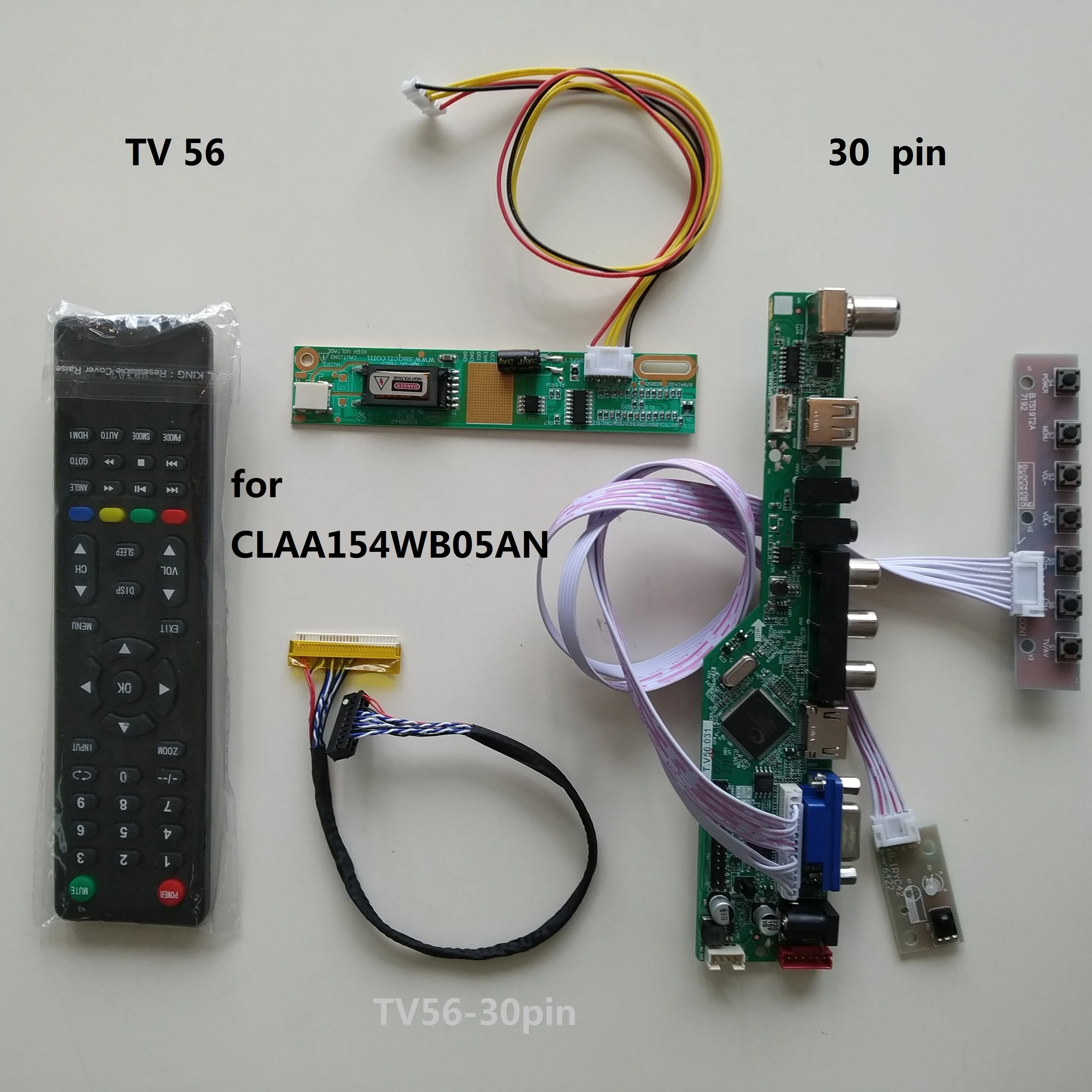 

TV USB LED LCD AV VGA HDMI-compatible AUDIO Controller Board kit For CLAA154WB05AN 1280*800 15.4" Screen Display Monitor