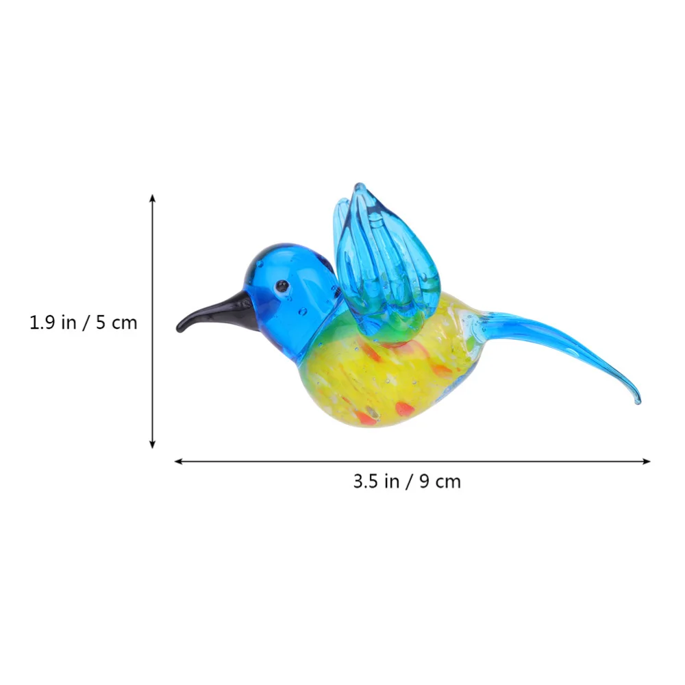 

2Pcs Crystal Bird Decoration Colorful Glass Hummingbird Festival Ornament