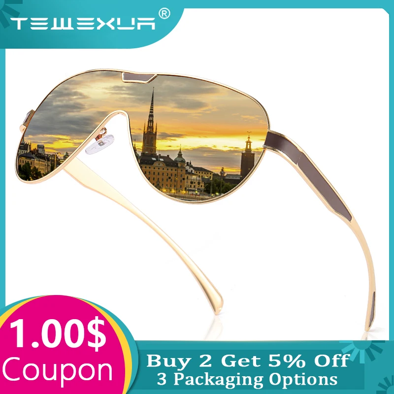 Мужские и женские солнцезащитные очки TEWEXUA прямоугольные поляризационные для