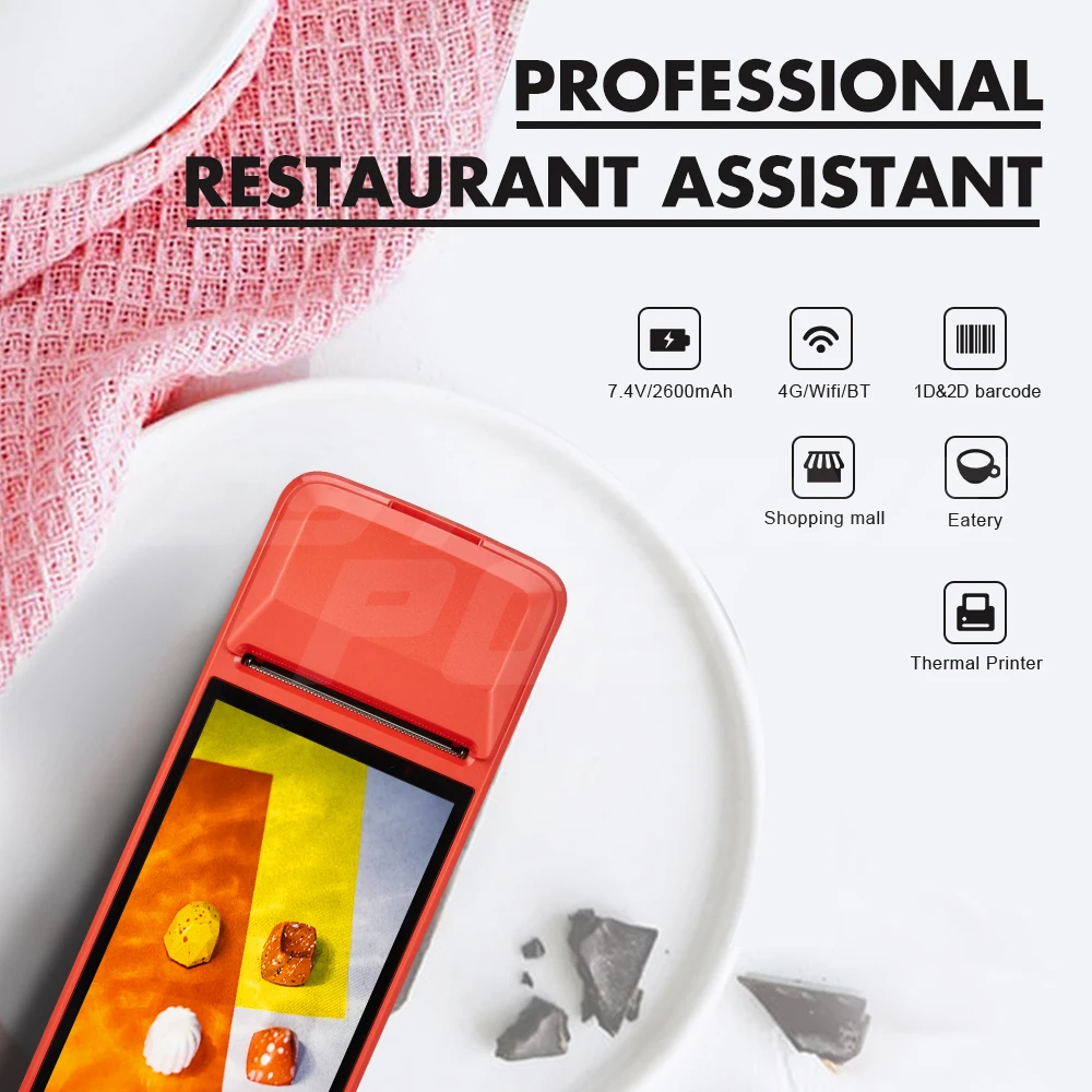 ISSYZONEPOS КПК Android 7,1 Bluetooth термопринтер 58 мм 4G WiFi мобильный заказ POS терминал NFC 1D сканер штрих-кода