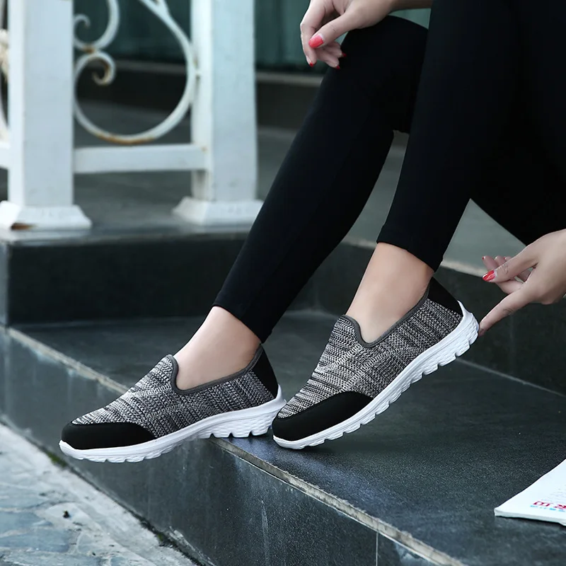 REETENE/женские кроссовки сезон весна осень повседневная женская обувь с вязаным